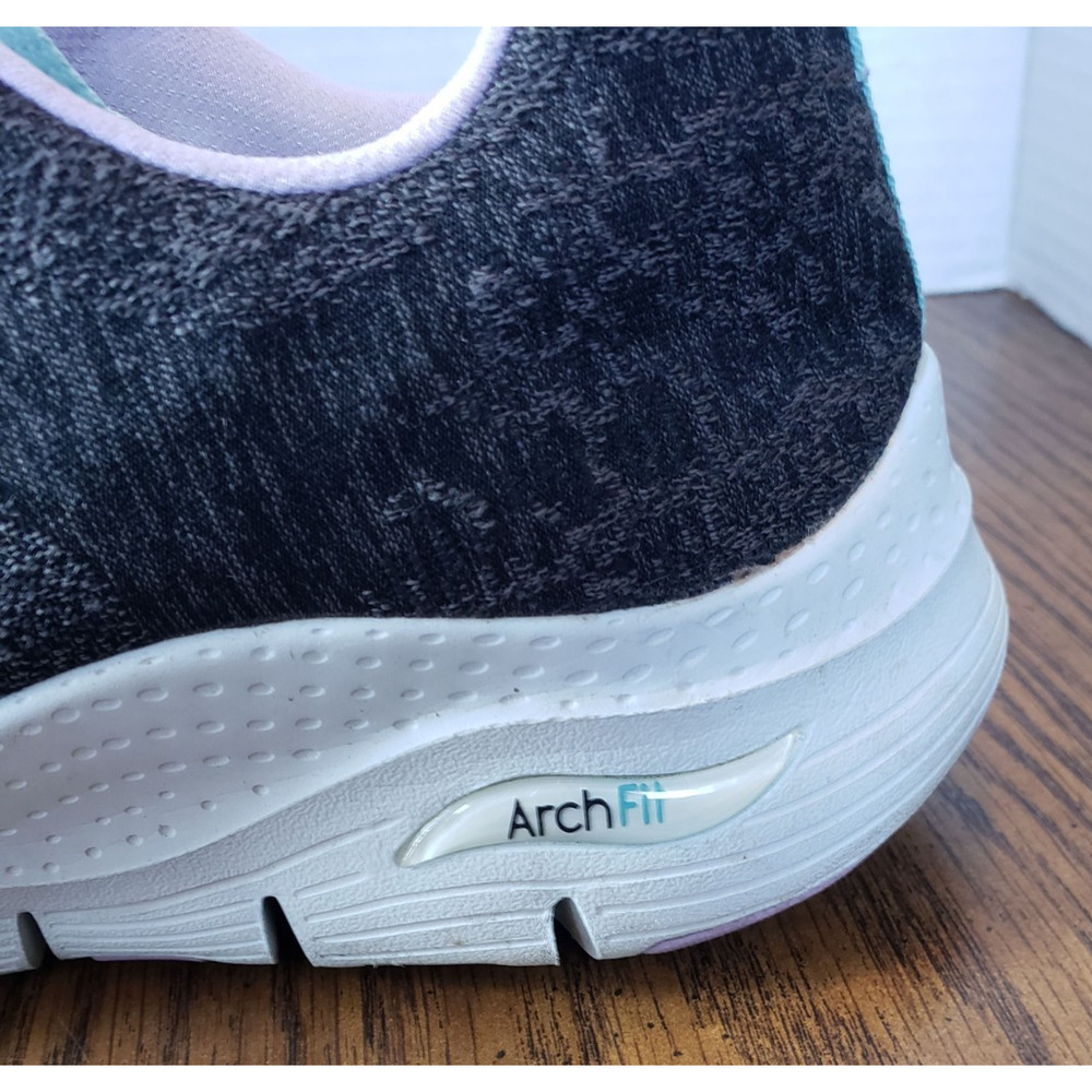 Skechers Comfy Wave Woman's Arch Fit Size 11 Black Lavender Shoes - Picture 6 of 15